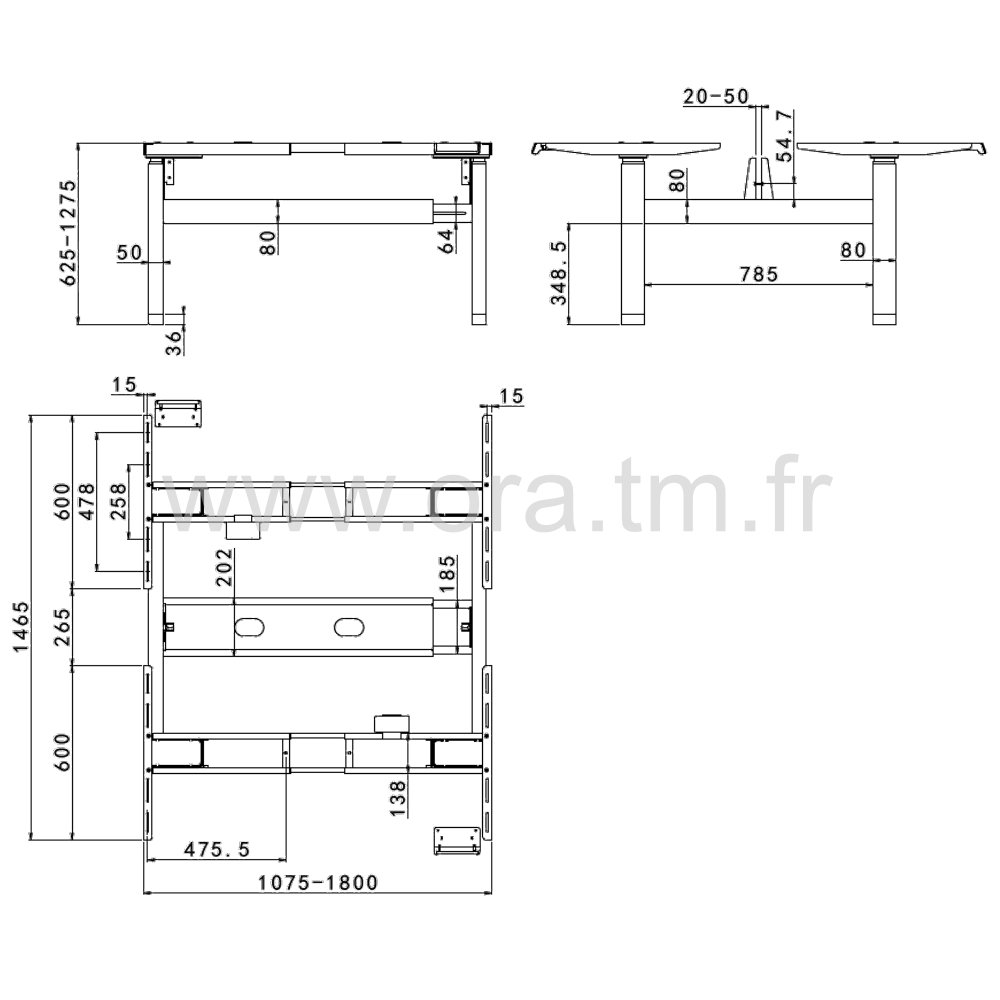 MOVUP4F+ - STRUCTURE TABLE REGLABLE - ELECTRIQUE 4 MOTEURS