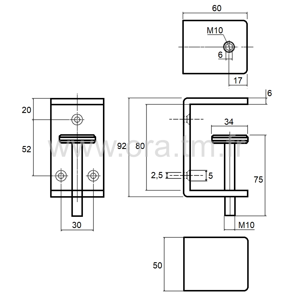 PFMC - ACCESSOIRES DE FIXATION - PINCE D ACCROCHAGE