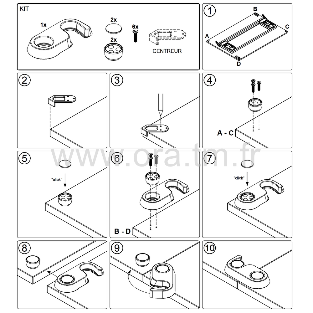 RLT - ACCESSOIRES DE FIXATION - RELIEUR POUR TABLE