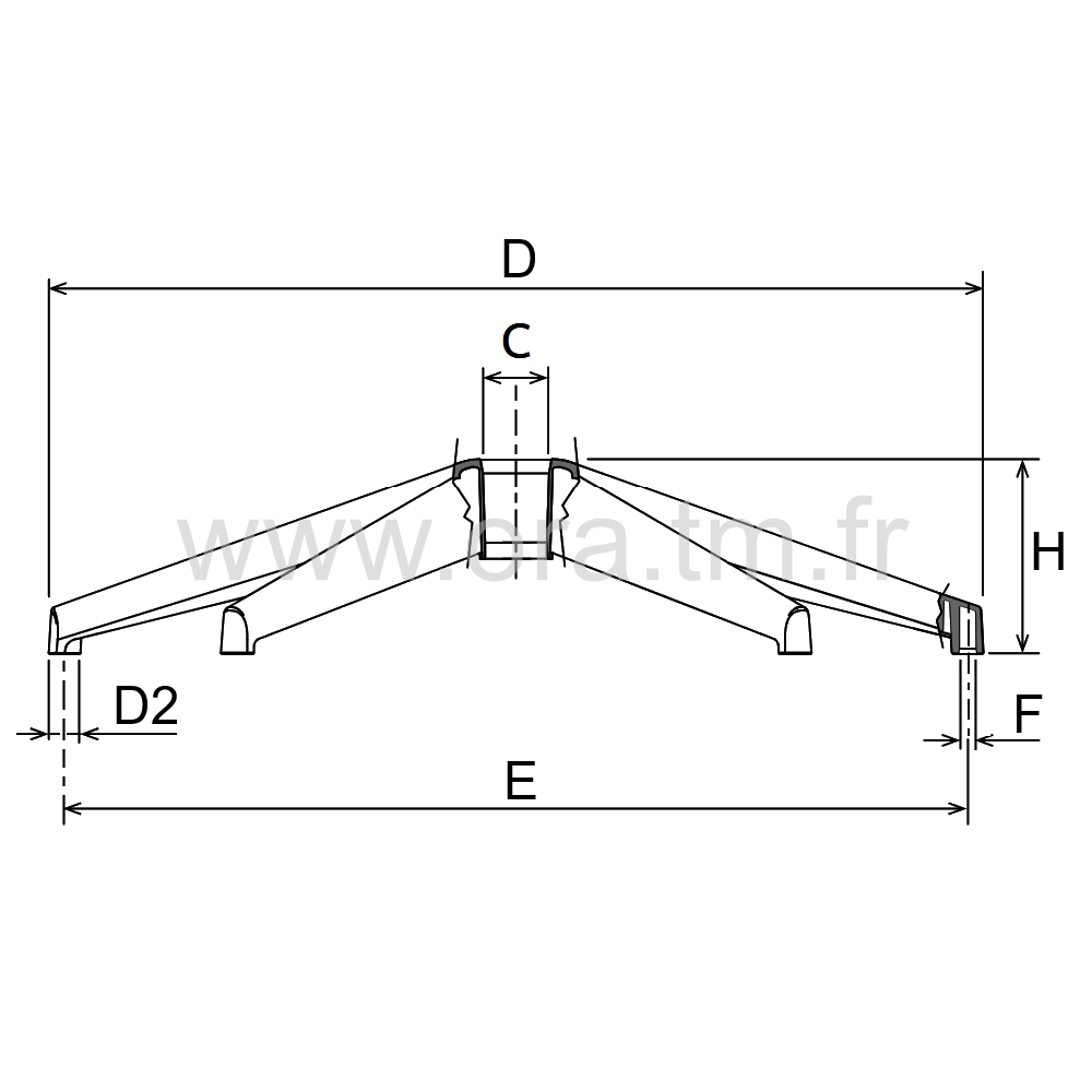 GALS - PIETEMENT - BASE 5 BRANCHES POLYAMIDE