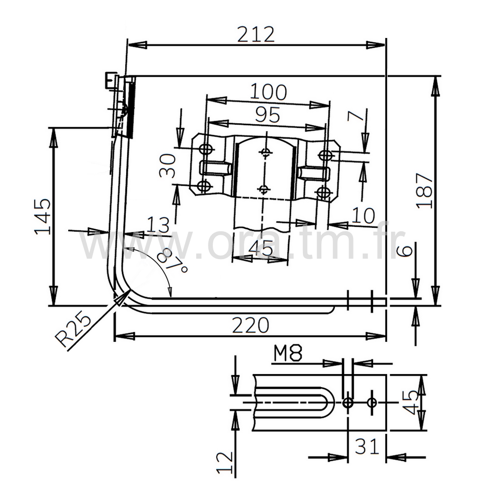 SDLR - LIAISON ASSISE DOSSIER - LAME RECTANGLE 45X6