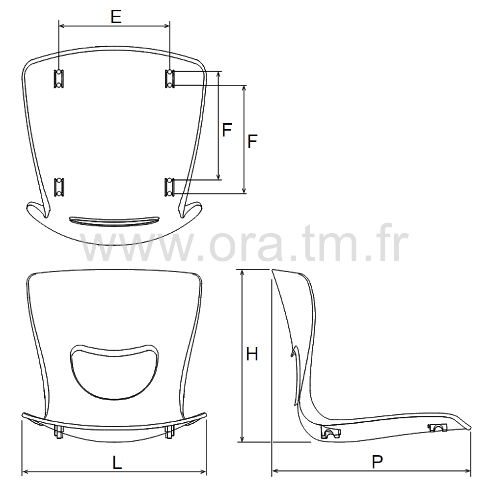 SH20 - ELEMENTS DE CHAISE - COQUE PLASTIQUE