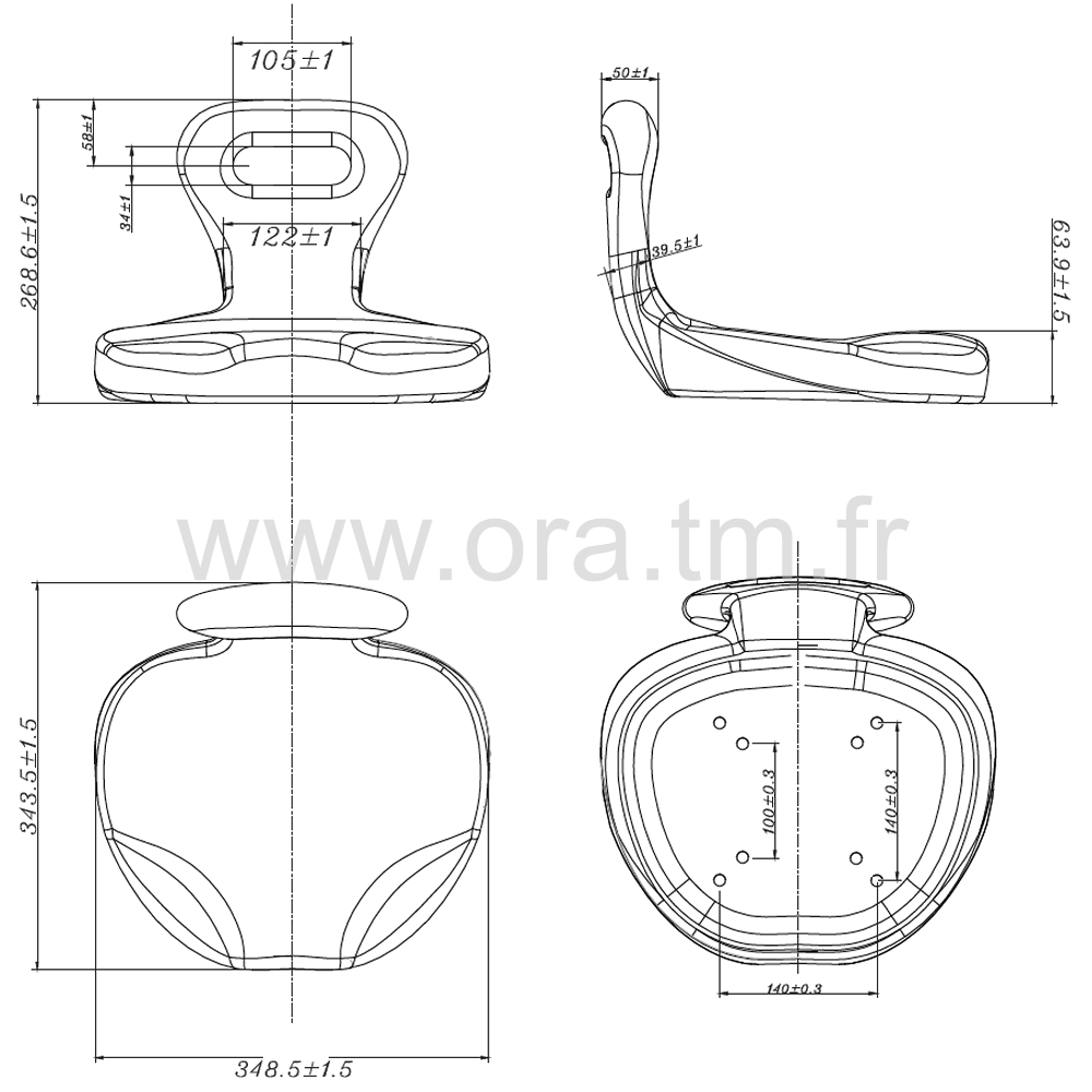 TERY - ARTICLE EN POLYURETHANE - ASSISE AVEC DOSSERET