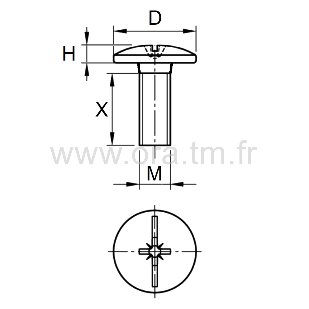 COMBIPZD - VIS ACIER - TETE BOMBEE POZYDRIVE