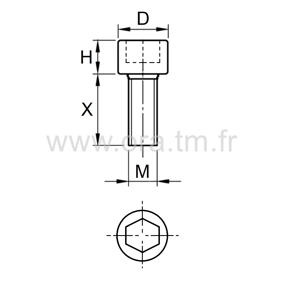TCHC - VIS ACIER - TETE CYLINDRIQUE