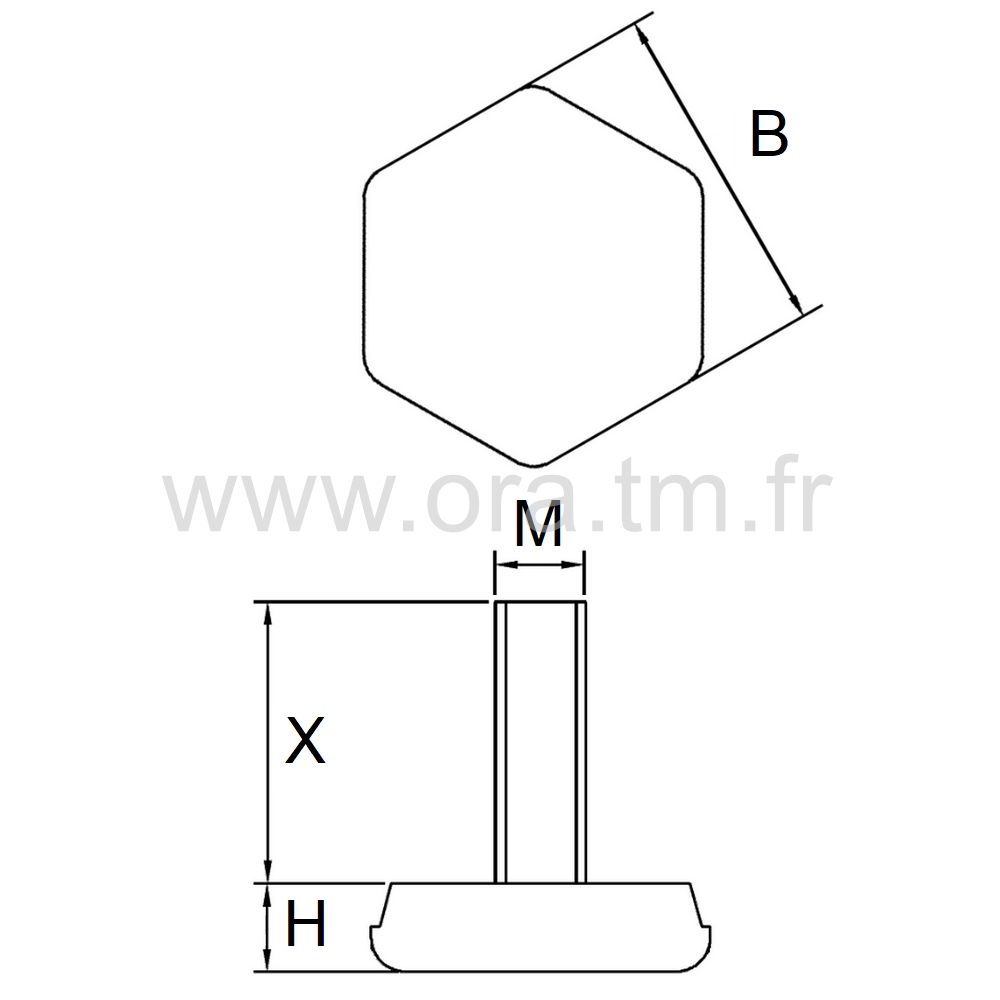 VTGH - VERIN RIGIDE - BASE APPUI GLISSOR