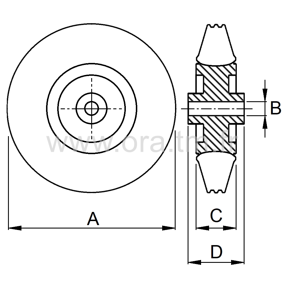 RMS - ROUE MONOBLOC - BANDAGE SOUPLE