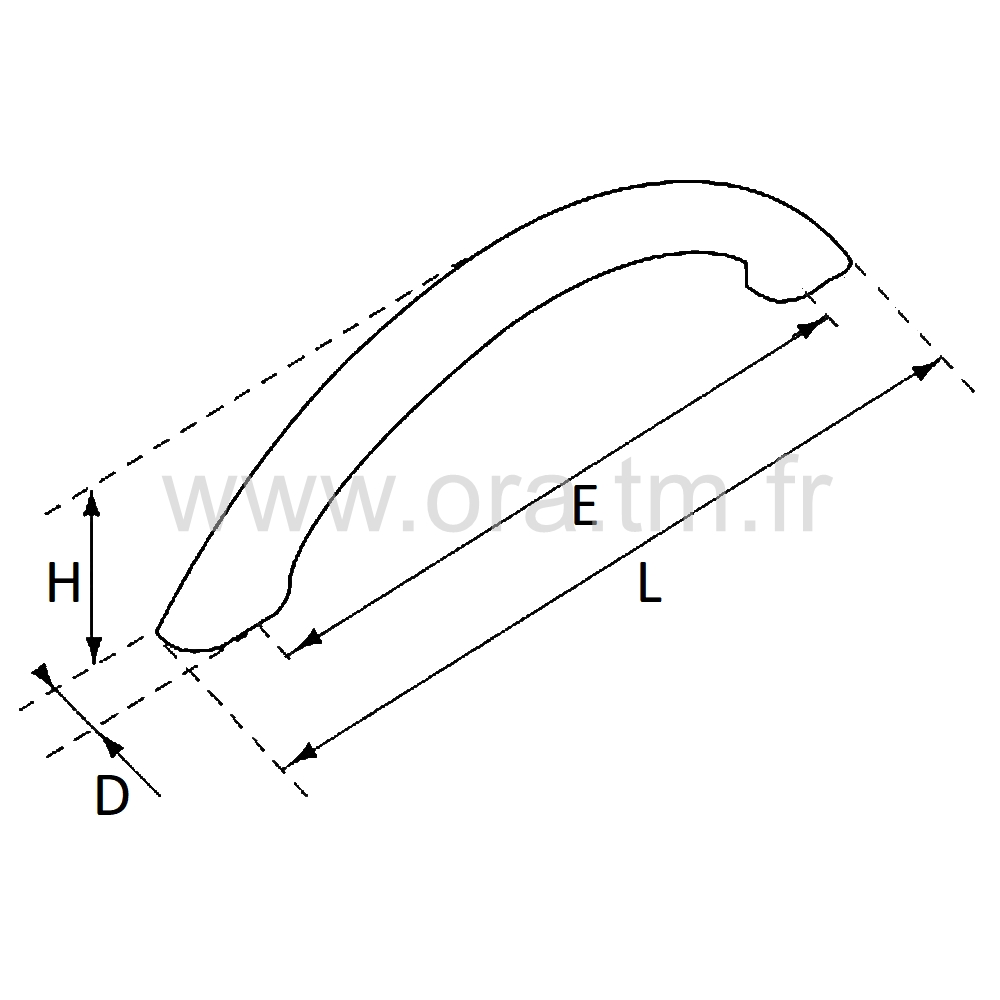 C1396 - POIGNEE FIL ELLIPTIQUE - DIAMETRE 13 ENTRAXE 96 MM