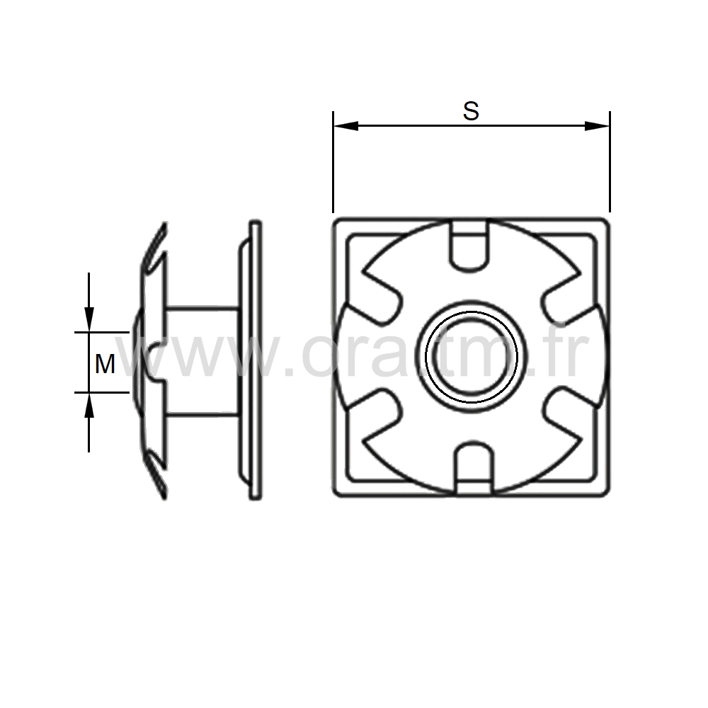 IFC1 - INSERTION PRISE CLIPS - APPUI CARRE 1 CLIPS ROND