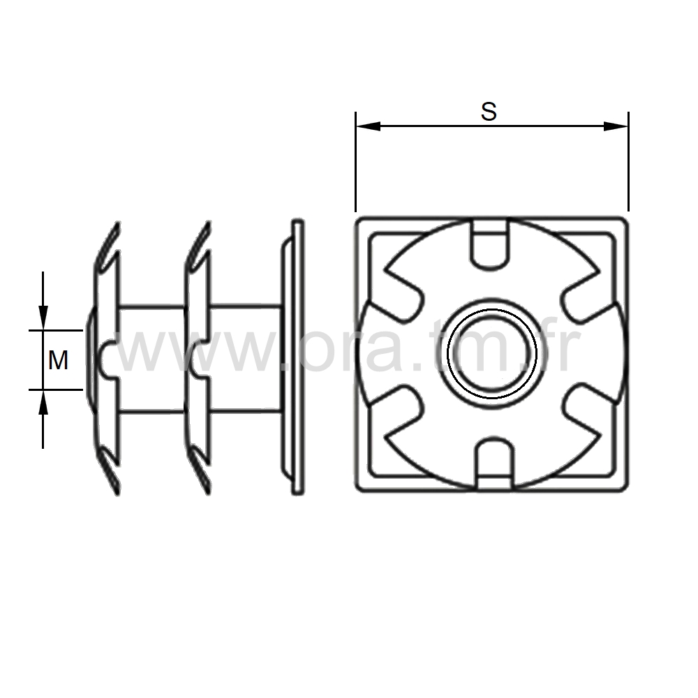 IFC2 - INSERTION PRISE CLIPS - APPUI CARRE 2 CLIPS RONDS