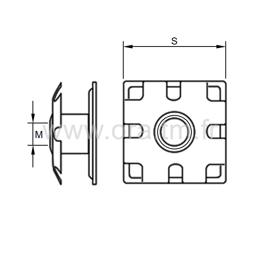 IGC1 - INSERTION PRISE CLIPS - APPUI CARRE 1 CLIPS CARRE